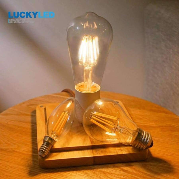 Planet Gates ST64 E27 220V / 8W / Yes, Warm White LUCKYLED Led Bulb E27 E14 2W 4W 6W 8W Edison Filament Lamp Light Dimmable 110 220V 240V Vintage Candle Bulbs For Indoor Lighting