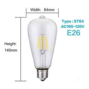 Planet Gates ST64 E27 220V / 8W / Yes, Warm White LUCKYLED Led Bulb E27 E14 2W 4W 6W 8W Edison Filament Lamp Light Dimmable 110 220V 240V Vintage Candle Bulbs For Indoor Lighting