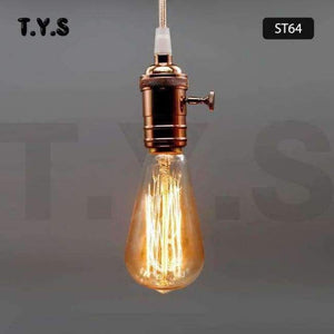 Planet Gates ST64 Žárovka s vláknem / 220V Ampule Vintage Edison Žárovka E27 40W 220V ST64 G95 Retro Skleněná Žárovka s Vláknem pro Bytové Dekorace