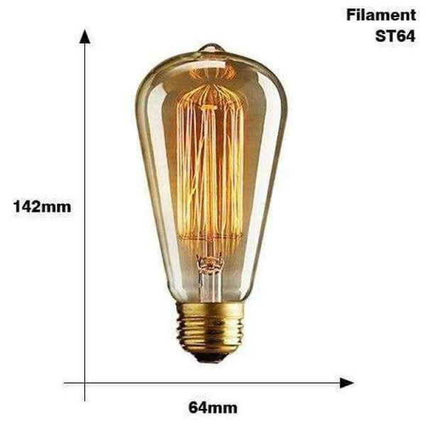 Planet Gates ST64 filament 220V / E27 2017 Edison Bulb E27 220V 40W ST64 A19 T45 G80 G95 G125 Incandescent filament bulb lighting Retro Edison Light Bulb