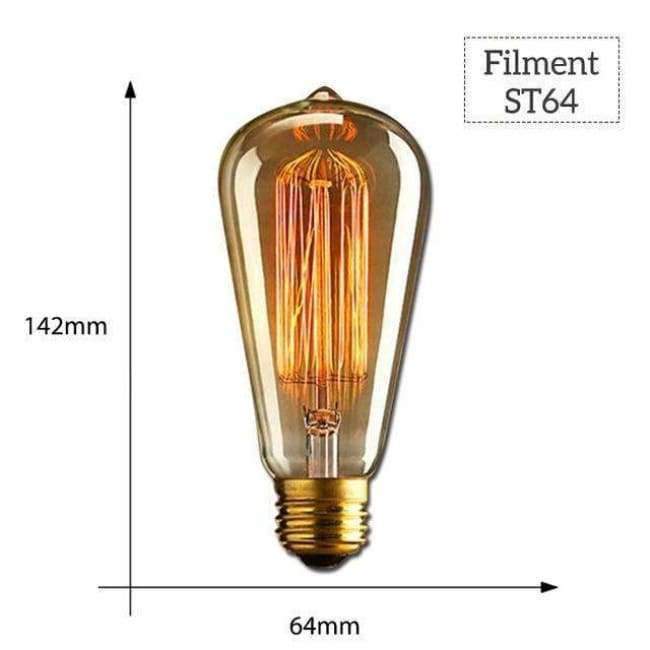 Planet Gates Edison bulb lampada retro lamp incandescent ampoule vintage Bulb E27 40w 220V For Decor Filament Bulb E27 Pendant Lights Bulb