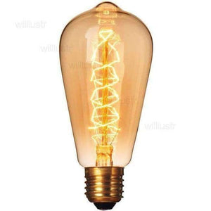 Planet Gates ST64 spiral filament Edison Filament Light Bulbs Vintage Retro Industrial Style Lamp E27 Antique bulbs Fashion loft Incandescent lamps 110V 220V 40W