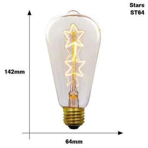 Planet Gates ST64 star 220V / E27 2017 Edison Bulb E27 220V 40W ST64 A19 T45 G80 G95 G125 Incandescent filament bulb lighting Retro Edison Light Bulb