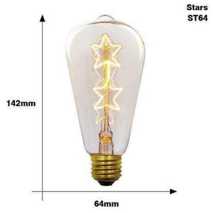 Planet Gates ST64 star 220V / E27 3PCS/Lot Edison Bulb E27 220V 40W ST64 A19 T45 G80 G95 G125 Incandescent filament bulb lighting Retro Edison Light Bulb