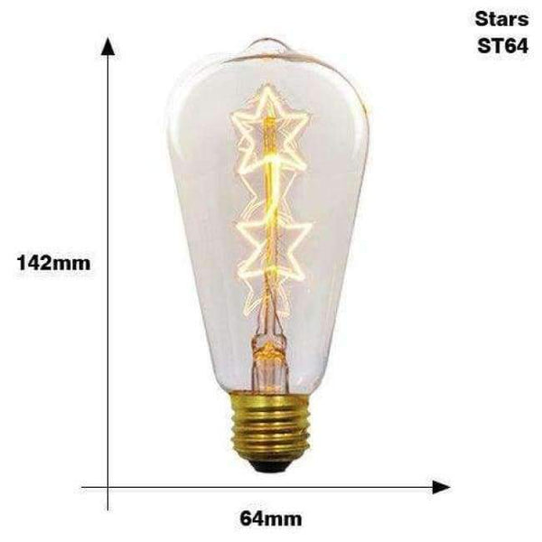Planet Gates ST64 star 220V / E27 3PCS/Lot Edison Bulb E27 220V 40W ST64 A19 T45 G80 G95 G125 Incandescent filament bulb lighting Retro Edison Light Bulb