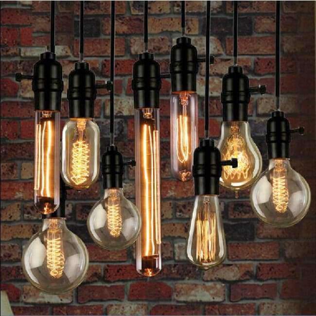 Planet Gates ST64 Vintage Loft Retro DIY E27 Spiral Incandescent Light Novelty Fixture Glass LED Edison Bulbs 40W 110-240V Pendant Lamps Lighting