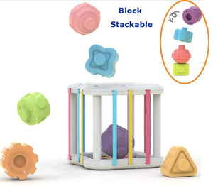 Planet Gates Stack innybox Baby Shape Sorting Toy  motor skill tactile touch toy 10 months to 3 years  InnyBin soft cube montessori educational toys