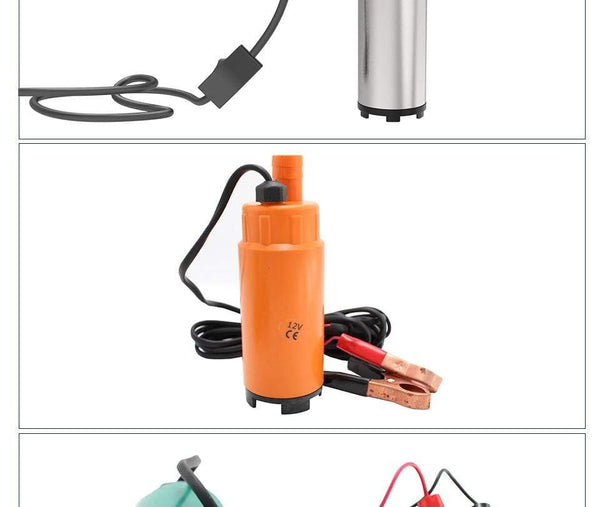 Planet Gates Stainless Steel 38/51mm Submersible Pump DC12/24V Water Oil Diesel Fuel Transfer Refueling Tool Kerosene 12L/Min 30L/Min