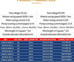 Planet Gates Stainless Steel 38/51mm Submersible Pump DC12/24V Water Oil Diesel Fuel Transfer Refueling Tool Kerosene 12L/Min 30L/Min