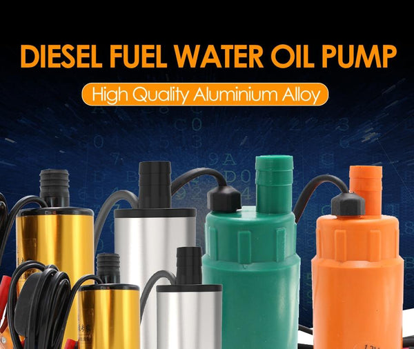 Planet Gates Stainless Steel 38/51mm Submersible Pump DC12/24V Water Oil Diesel Fuel Transfer Refueling Tool Kerosene 12L/Min 30L/Min