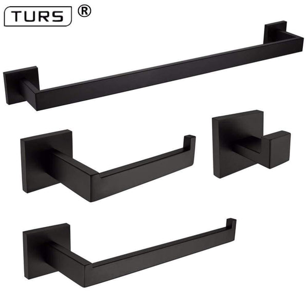 Planet Gates Stainless Steel Bathroom Hardware Set Black Matte Paper Holder Toothbrush Holder Towel Bar Bathroom Accessories