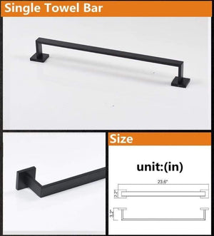 Planet Gates Stainless Steel Bathroom Hardware Set Black Matte Paper Holder Toothbrush Holder Towel Bar Bathroom Accessories