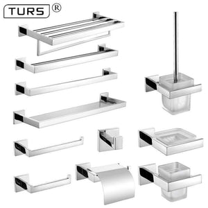 Planet Gates Stainless Steel Bathroom Hardware Set Chrome Polished Toothbrush Holder Paper Holder Towel Bar Bathroom Accessories