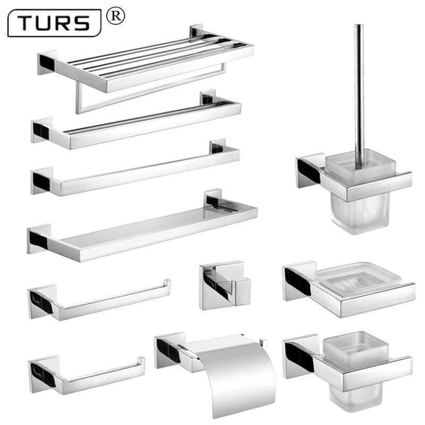 Planet Gates Stainless Steel Bathroom Hardware Set Chrome Polished Toothbrush Holder Paper Holder Towel Bar Bathroom Accessories
