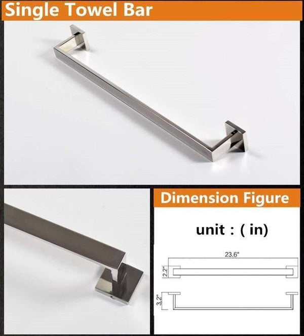 Planet Gates Stainless Steel Bathroom Hardware Set Chrome Polished Toothbrush Holder Paper Holder Towel Bar Bathroom Accessories