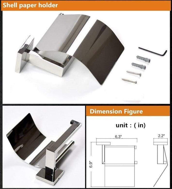 Planet Gates Stainless Steel Bathroom Hardware Set Chrome Polished Toothbrush Holder Paper Holder Towel Bar Bathroom Accessories