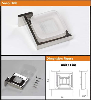 Planet Gates Stainless Steel Bathroom Hardware Set Chrome Polished Toothbrush Holder Paper Holder Towel Bar Bathroom Accessories