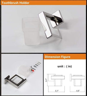 Planet Gates Stainless Steel Bathroom Hardware Set Chrome Polished Toothbrush Holder Paper Holder Towel Bar Bathroom Accessories