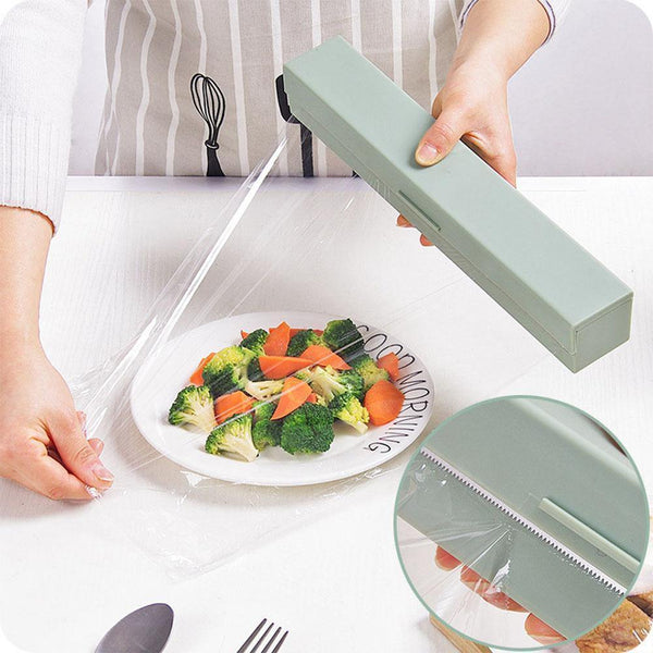 Stainless Steel Blade Cling Film Wrap Dispenser Cutter for Kitchen Food Wrap