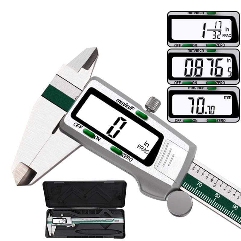 Planet Gates Stainless Steel Digital Caliper 150mm Fraction/mm/inch LCD Display Vernier Caliper High Precision Measuring Instrument Tool