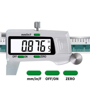 Planet Gates Stainless Steel Digital Caliper 150mm Fraction/mm/inch LCD Display Vernier Caliper High Precision Measuring Instrument Tool