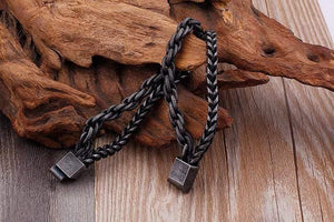 Planet Gates Stainless Steel Double Layer Link Chain Bracelets Men's Hip Hop Biker Hand Chain Bracelet Drop Shipping Jewelry