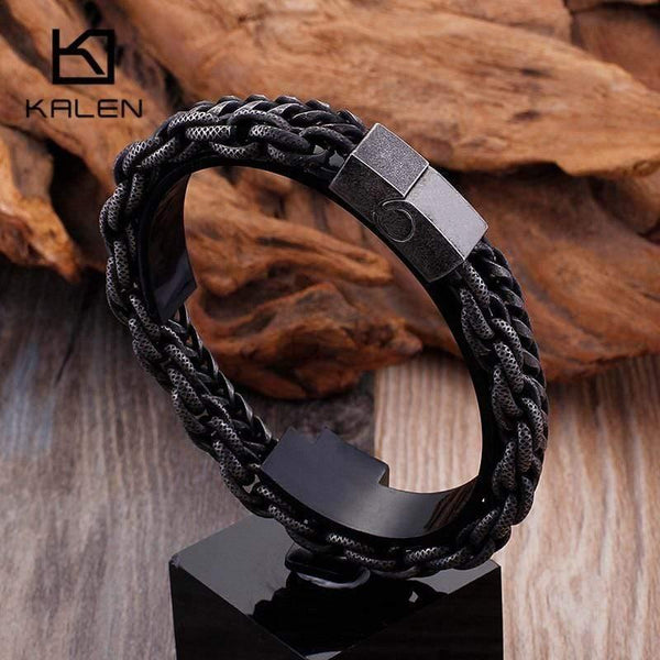 Planet Gates Stainless Steel Double Layer Link Chain Bracelets Men's Hip Hop Biker Hand Chain Bracelet Drop Shipping Jewelry