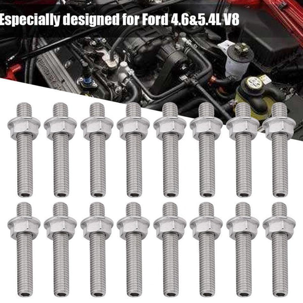Planet Gates Stainless Steel Exhaust Manifold Stud Flange Nuts Kit for 2 Manifolds  Ford 4.6 5.4L V8 Car Auto Replacement Parts