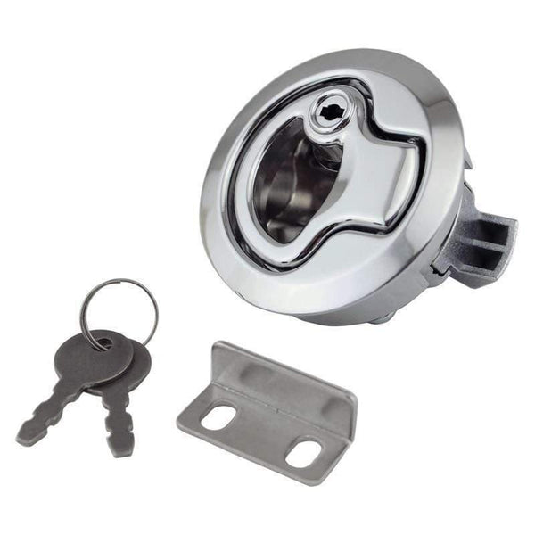 Planet Gates Stainless Steel Flush Mount Hatch Flush Pull Latch Marine Lock with Key Lift Slam Latch Hardware for RV Yacht Boat Deck Hatch