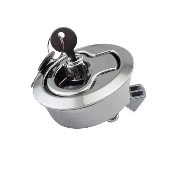 Planet Gates Stainless Steel Flush Mount Hatch Flush Pull Latch Marine Lock with Key Lift Slam Latch Hardware for RV Yacht Boat Deck Hatch