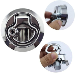 Planet Gates Stainless Steel Flush Mount Hatch Flush Pull Latch Marine Lock with Key Lift Slam Latch Hardware for RV Yacht Boat Deck Hatch