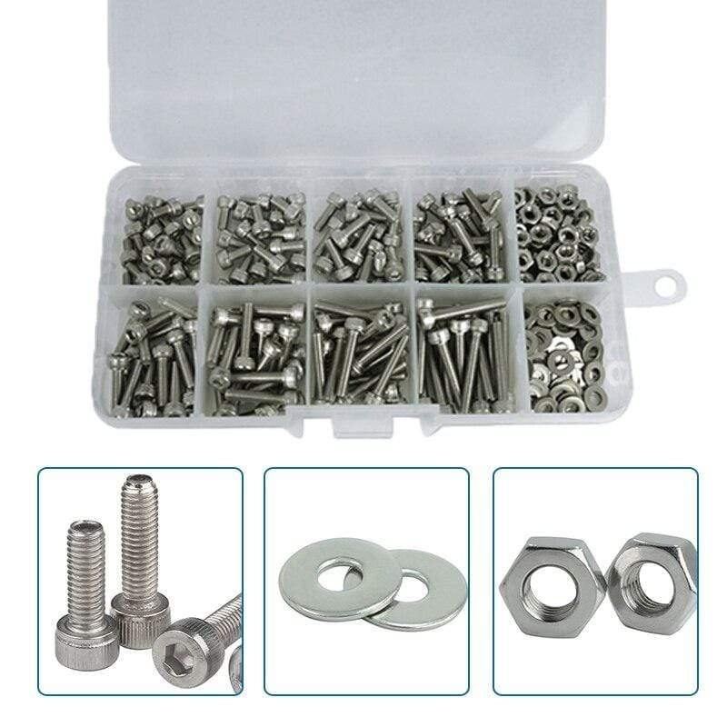 Stainless Steel Hexagon Socket Screws Set Button Head Cap Screws Bicycle Hex Assortment Screw Kit Bolts and Nuts Allen bolts Set