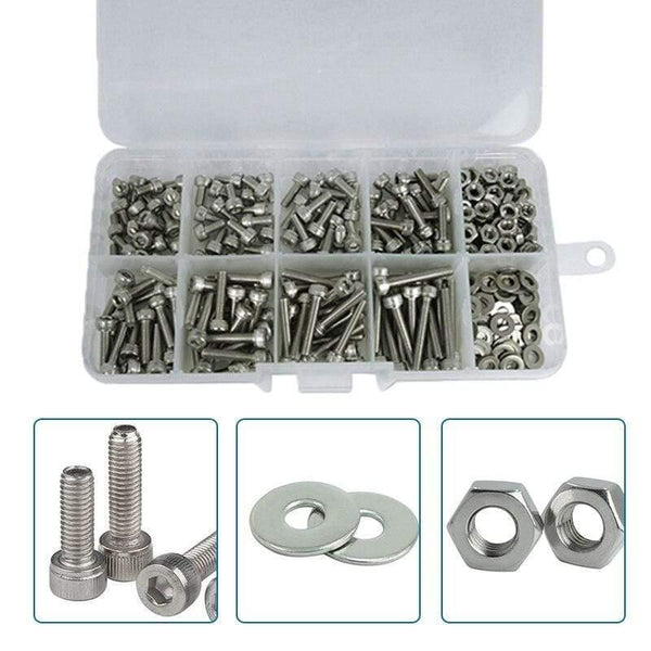 Stainless Steel Hexagon Socket Screws Set Button Head Cap Screws Bicycle Hex Assortment Screw Kit Bolts and Nuts Allen bolts Set