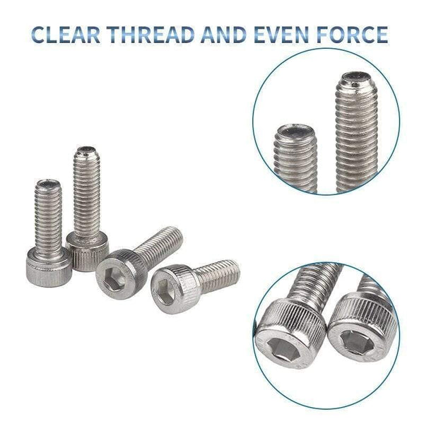 Stainless Steel Hexagon Socket Screws Set Button Head Cap Screws Bicycle Hex Assortment Screw Kit Bolts and Nuts Allen bolts Set