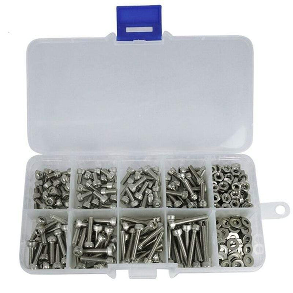 Stainless Steel Hexagon Socket Screws Set Button Head Cap Screws Bicycle Hex Assortment Screw Kit Bolts and Nuts Allen bolts Set