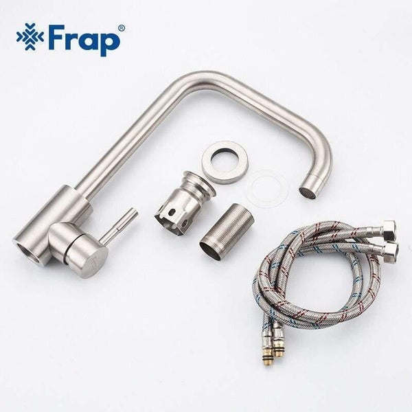 Planet Gates Stainless Steel Kitchen Faucet Brushed Process Swivel Basin Faucet 360 Degree Rotation Hot & Cold Water Mixers Tap Y40108