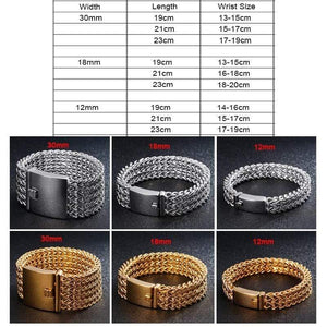 Planet Gates Stainless Steel Link Chain Bracelets High Polished Dubai Gold Mesh Bracelets For Men Cool Jewelry Accessories Gifts