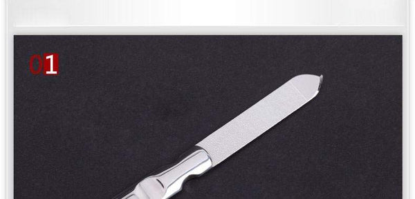 Planet Gates Stainless steel metal nail file buffer professional shaper  manicure tools polishing strip  sanding with leather case