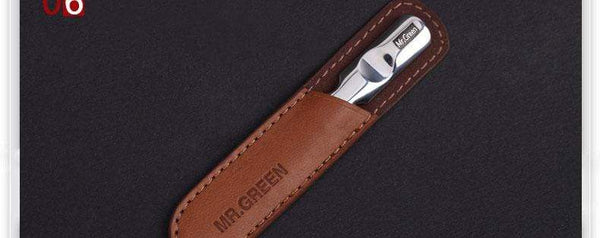 Planet Gates Stainless steel metal nail file buffer professional shaper  manicure tools polishing strip  sanding with leather case