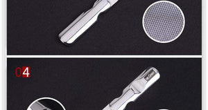 Planet Gates Stainless steel metal nail file buffer professional shaper  manicure tools polishing strip  sanding with leather case