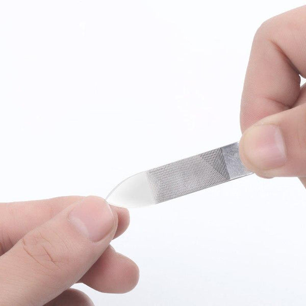 Planet Gates Stainless steel metal nail file buffer professional shaper  manicure tools polishing strip  sanding with leather case
