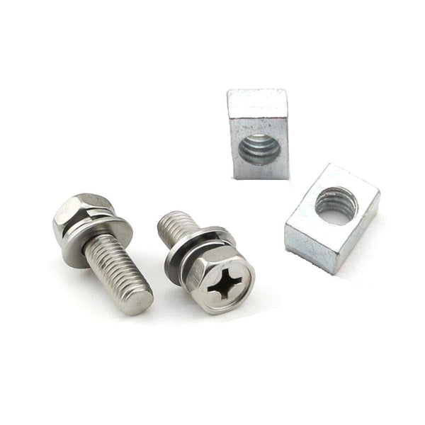 Stainless Steel Motorcycle Battery Terminal M6 x14mm Bolt Square Nut Kit Scooter Screw
