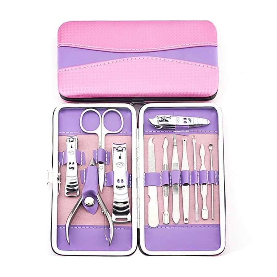 Planet Gates Stainless Steel Nail Art Tool Set 12pcs/Set Complete Manicure Set Pedicure Nail Clippers Scissors Grooming Kit