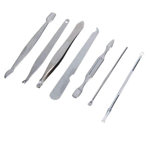 Planet Gates Stainless Steel Nail Art Tool Set 12pcs/Set Complete Manicure Set Pedicure Nail Clippers Scissors Grooming Kit