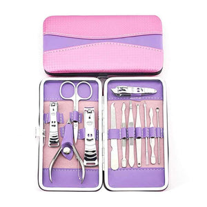 Planet Gates Stainless Steel Nail Art Tool Set 12pcs/Set Complete Manicure Set Pedicure Nail Clippers Scissors Grooming Kit