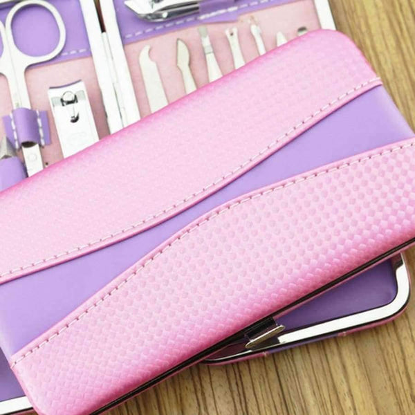 Planet Gates Stainless Steel Nail Art Tool Set 12pcs/Set Complete Manicure Set Pedicure Nail Clippers Scissors Grooming Kit