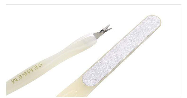 Planet Gates Stainless Steel Nail File Manicure Set Cuticle Pusher Nail Art Fork Manicure Tool For Trim Dead Skin Fork Pusher Trimmer