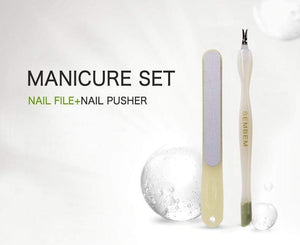 Planet Gates Stainless Steel Nail File Manicure Set Cuticle Pusher Nail Art Fork Manicure Tool For Trim Dead Skin Fork Pusher Trimmer