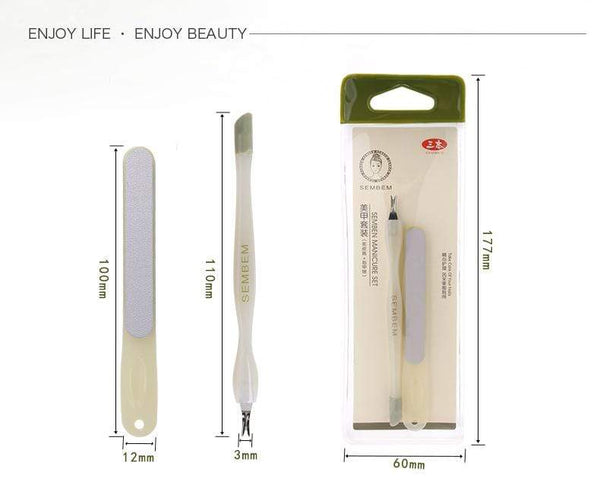 Planet Gates Stainless Steel Nail File Manicure Set Cuticle Pusher Nail Art Fork Manicure Tool For Trim Dead Skin Fork Pusher Trimmer