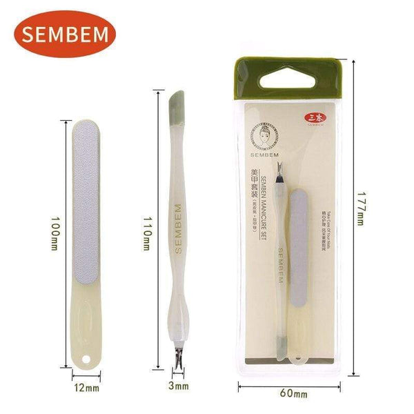 Planet Gates Stainless Steel Nail File Manicure Set Cuticle Pusher Nail Art Fork Manicure Tool For Trim Dead Skin Fork Pusher Trimmer